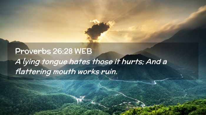 Picture 02 - Proverbs 26:28 WEB Desktop Wallpaper - A lying tongue hates those it hurts; And a - Desktop Bible Verse Wallpaper