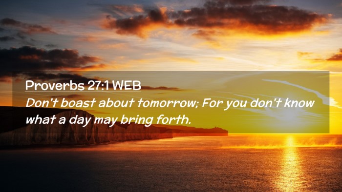 Picture 02 - Proverbs 27:1 WEB Desktop Wallpaper - Don't boast about tomorrow; For you don't know - Desktop Bible Verse Wallpaper