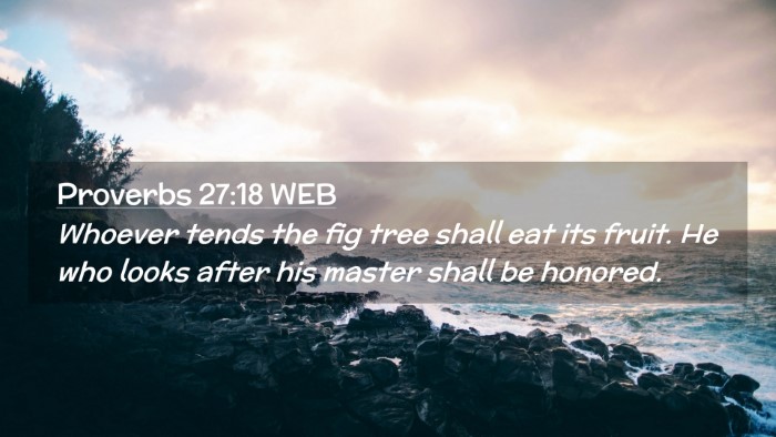 Picture 02 - Proverbs 27:18 WEB Desktop Wallpaper - Whoever tends the fig tree shall eat its fruit. - Desktop Bible Verse Wallpaper