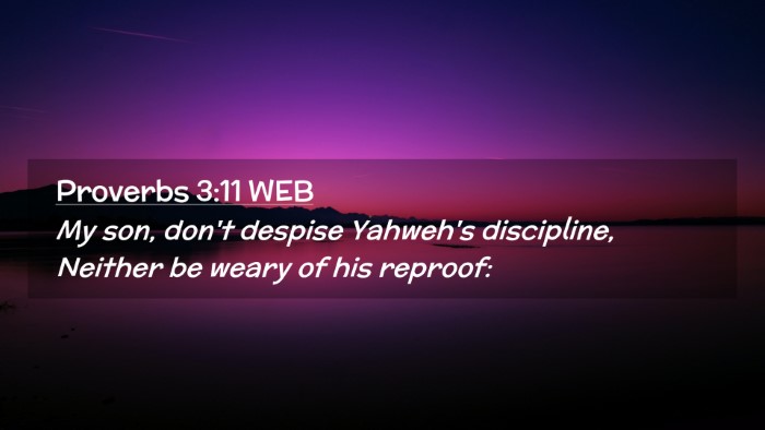 Picture 02 - Proverbs 3:11 WEB Desktop Wallpaper - My son, don't despise Yahweh's discipline, - Desktop Bible Verse Wallpaper