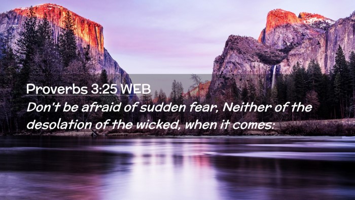 Picture 02 - Proverbs 3:25 WEB Desktop Wallpaper - Don't be afraid of sudden fear, Neither of the - Desktop Bible Verse Wallpaper