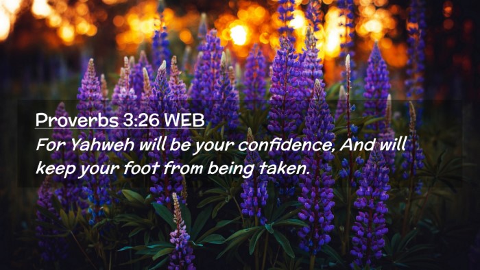 Picture 02 - Proverbs 3:26 WEB Desktop Wallpaper - For Yahweh will be your confidence, And will keep - Desktop Bible Verse Wallpaper
