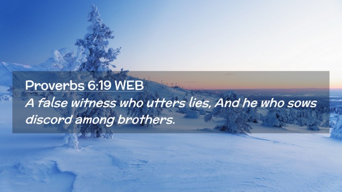 Picture 02 - Proverbs 6:19 WEB Desktop Wallpaper - A false witness who utters lies, And he who sows - Desktop Bible Verse Wallpaper