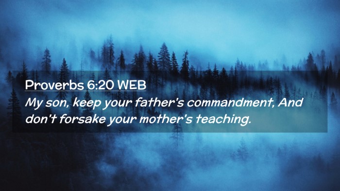 Picture 02 - Proverbs 6:20 WEB Desktop Wallpaper - My son, keep your father's commandment, And don't - Desktop Bible Verse Wallpaper