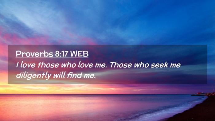 Picture 02 - Proverbs 8:17 WEB Desktop Wallpaper - I love those who love me. Those who seek me - Desktop Bible Verse Wallpaper