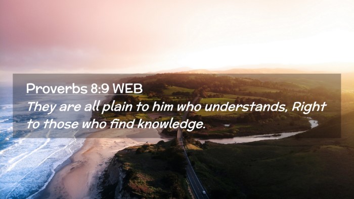 Picture 02 - Proverbs 8:9 WEB Desktop Wallpaper - They are all plain to him who understands, Right - Desktop Bible Verse Wallpaper