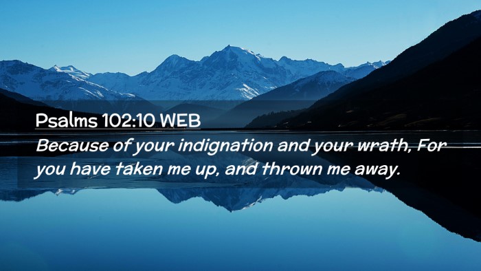 Picture 02 - Psalms 102:10 WEB Desktop Wallpaper - Because of your indignation and your wrath, For - Desktop Bible Verse Wallpaper