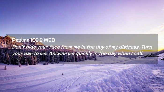 Picture 02 - Psalms 102:2 WEB Desktop Wallpaper - Don't hide your face from me in the day of my - Desktop Bible Verse Wallpaper