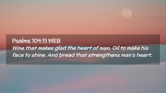 Picture 02 - Psalms 104:15 WEB Desktop Wallpaper - Wine that makes glad the heart of man, Oil to - Desktop Bible Verse Wallpaper