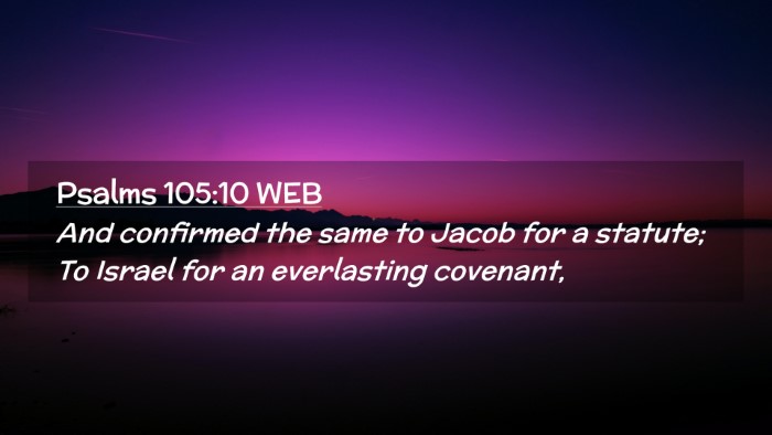 Picture 02 - Psalms 105:10 WEB Desktop Wallpaper - And confirmed the same to Jacob for a statute; To - Desktop Bible Verse Wallpaper