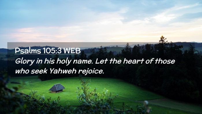 Picture 02 - Psalms 105:3 WEB Desktop Wallpaper - Glory in his holy name. Let the heart of those - Desktop Bible Verse Wallpaper