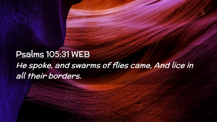 Picture 02 - Psalms 105:31 WEB Desktop Wallpaper - He spoke, and swarms of flies came, And lice in - Desktop Bible Verse Wallpaper
