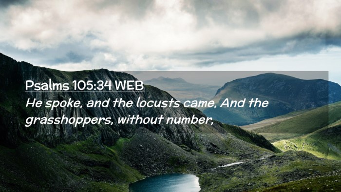 Picture 02 - Psalms 105:34 WEB Desktop Wallpaper - He spoke, and the locusts came, And the - Desktop Bible Verse Wallpaper