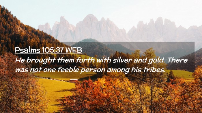Picture 02 - Psalms 105:37 WEB Desktop Wallpaper - He brought them forth with silver and gold. There - Desktop Bible Verse Wallpaper