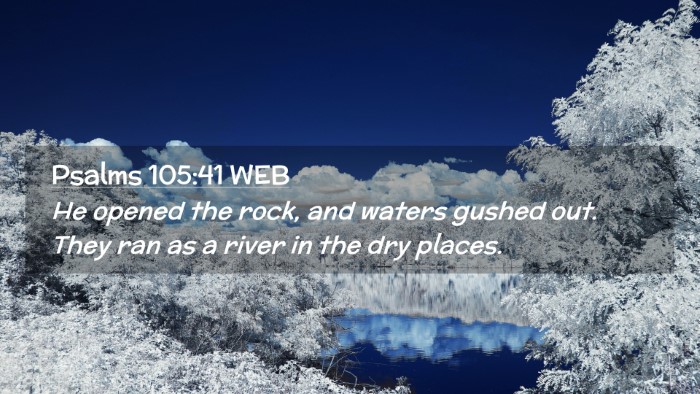 Picture 02 - Psalms 105:41 WEB Desktop Wallpaper - He opened the rock, and waters gushed out. They - Desktop Bible Verse Wallpaper