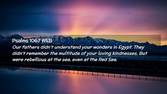 Picture 02 - Psalms 106:7 WEB Desktop Wallpaper - Our fathers didn't understand your wonders in - Desktop Bible Verse Wallpaper