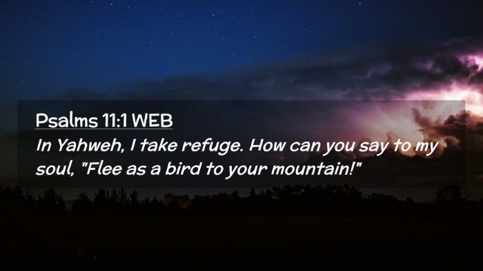Picture 02 - Psalms 11:1 WEB Desktop Wallpaper - In Yahweh, I take refuge. How can you say to my - Desktop Bible Verse Wallpaper