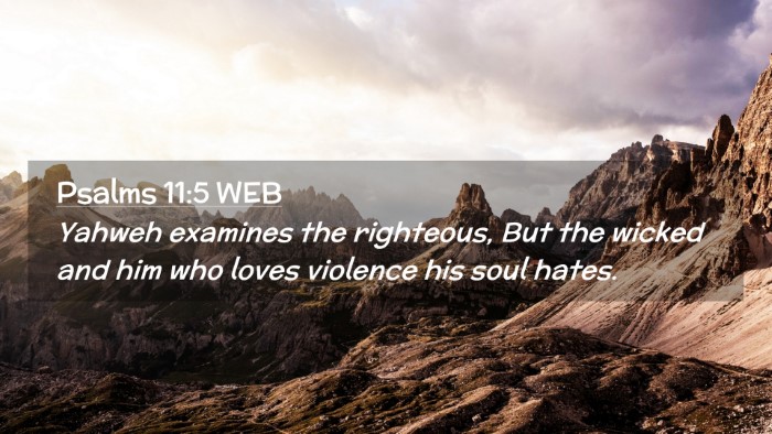 Picture 02 - Psalms 11:5 WEB Desktop Wallpaper - Yahweh examines the righteous, But the wicked and - Desktop Bible Verse Wallpaper