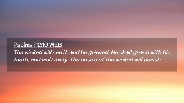 Picture 02 - Psalms 112:10 WEB Desktop Wallpaper - The wicked will see it, and be grieved. He shall - Desktop Bible Verse Wallpaper