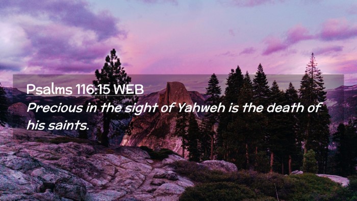 Picture 02 - Psalms 116:15 WEB Desktop Wallpaper - Precious in the sight of Yahweh is the death of - Desktop Bible Verse Wallpaper