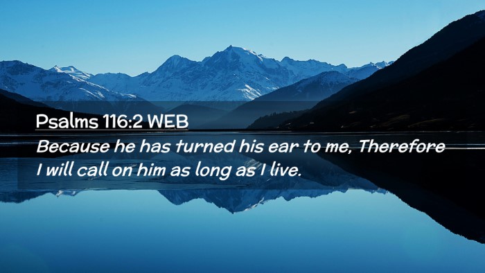 Picture 02 - Psalms 116:2 WEB Desktop Wallpaper - Because he has turned his ear to me, Therefore I - Desktop Bible Verse Wallpaper