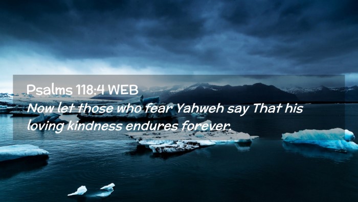 Picture 02 - Psalms 118:4 WEB Desktop Wallpaper - Now let those who fear Yahweh say That his loving - Desktop Bible Verse Wallpaper