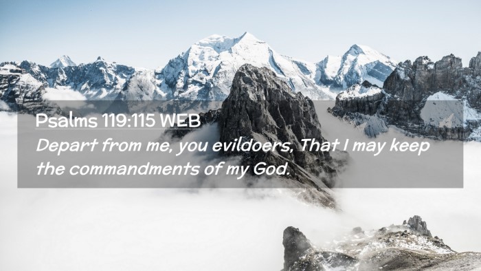 Picture 02 - Psalms 119:115 WEB Desktop Wallpaper - Depart from me, you evildoers, That I may keep - Desktop Bible Verse Wallpaper