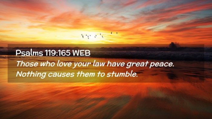 Picture 02 - Psalms 119:165 WEB Desktop Wallpaper - Those who love your law have great peace. Nothing - Desktop Bible Verse Wallpaper
