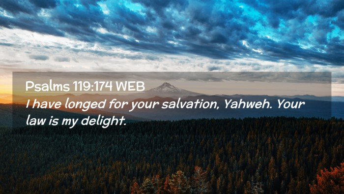Picture 02 - Psalms 119:174 WEB Desktop Wallpaper - I have longed for your salvation, Yahweh. Your - Desktop Bible Verse Wallpaper