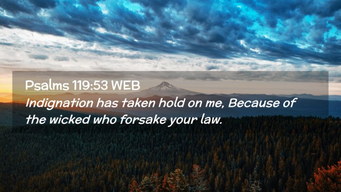Picture 02 - Psalms 119:53 WEB Desktop Wallpaper - Indignation has taken hold on me, Because of the - Desktop Bible Verse Wallpaper