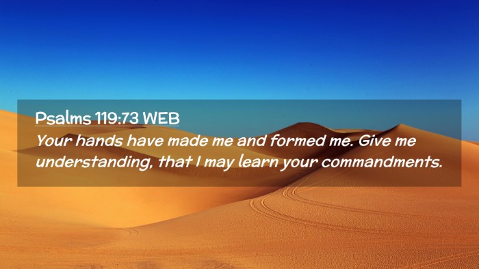 Picture 02 - Psalms 119:73 WEB Desktop Wallpaper - Your hands have made me and formed me. Give me - Desktop Bible Verse Wallpaper