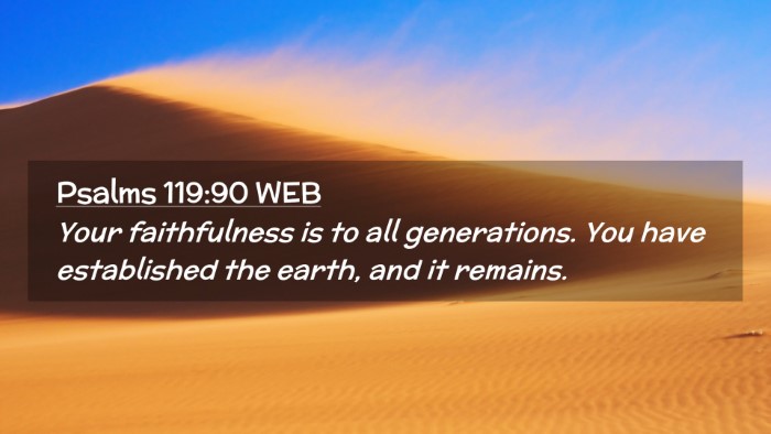 Picture 02 - Psalms 119:90 WEB Desktop Wallpaper - Your faithfulness is to all generations. You have - Desktop Bible Verse Wallpaper