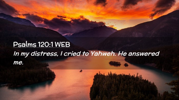 Picture 02 - Psalms 120:1 WEB Desktop Wallpaper - In my distress, I cried to Yahweh. He answered - Desktop Bible Verse Wallpaper