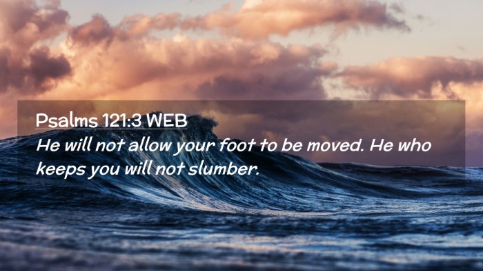 Picture 02 - Psalms 121:3 WEB Desktop Wallpaper - He will not allow your foot to be moved. He who - Desktop Bible Verse Wallpaper