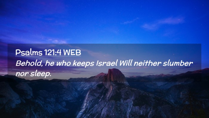Picture 02 - Psalms 121:4 WEB Desktop Wallpaper - Behold, he who keeps Israel Will neither slumber - Desktop Bible Verse Wallpaper