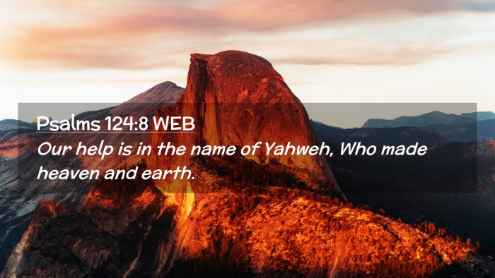 Picture 02 - Psalms 124:8 WEB Desktop Wallpaper - Our help is in the name of Yahweh, Who made - Desktop Bible Verse Wallpaper