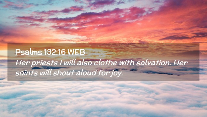 Picture 02 - Psalms 132:16 WEB Desktop Wallpaper - Her priests I will also clothe with salvation. - Desktop Bible Verse Wallpaper