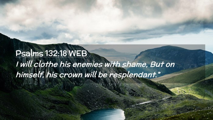 Picture 02 - Psalms 132:18 WEB Desktop Wallpaper - I will clothe his enemies with shame, But on - Desktop Bible Verse Wallpaper