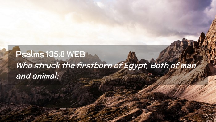 Picture 02 - Psalms 135:8 WEB Desktop Wallpaper - Who struck the firstborn of Egypt, Both of man - Desktop Bible Verse Wallpaper
