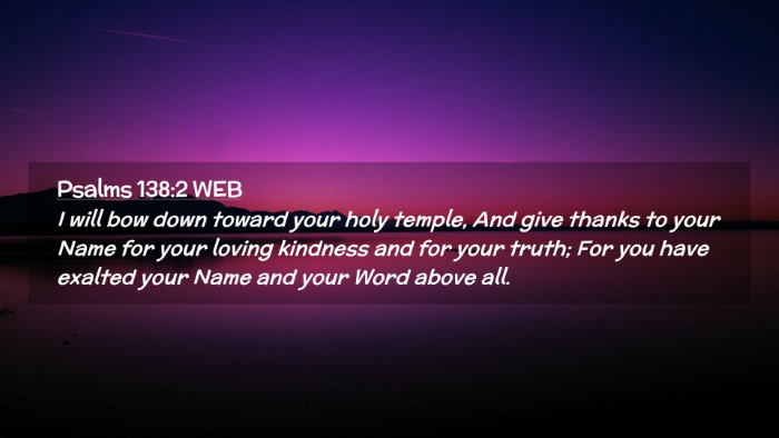 Picture 02 - Psalms 138:2 WEB Desktop Wallpaper - I will bow down toward your holy temple, And give - Desktop Bible Verse Wallpaper