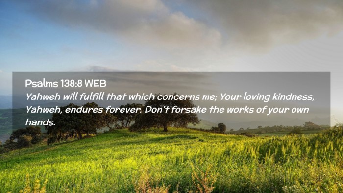 Picture 02 - Psalms 138:8 WEB Desktop Wallpaper - Yahweh will fulfill that which concerns me; Your - Desktop Bible Verse Wallpaper