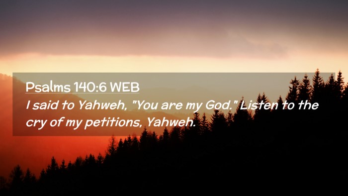 Picture 02 - Psalms 140:6 WEB Desktop Wallpaper - I said to Yahweh, 
