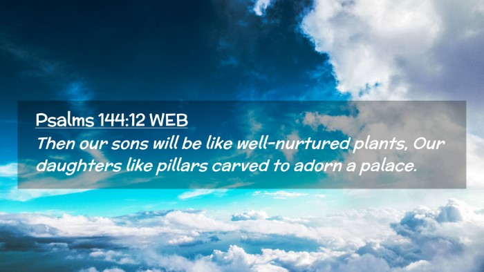 Picture 02 - Psalms 144:12 WEB Desktop Wallpaper - Then our sons will be like well-nurtured plants, - Desktop Bible Verse Wallpaper