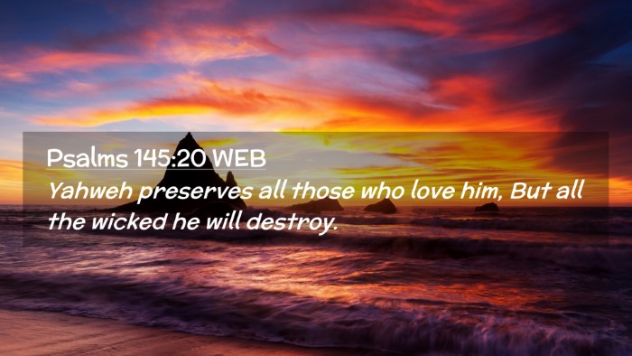Picture 02 - Psalms 145:20 WEB Desktop Wallpaper - Yahweh preserves all those who love him, But all - Desktop Bible Verse Wallpaper