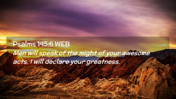 Picture 02 - Psalms 145:6 WEB Desktop Wallpaper - Men will speak of the might of your awesome acts. - Desktop Bible Verse Wallpaper