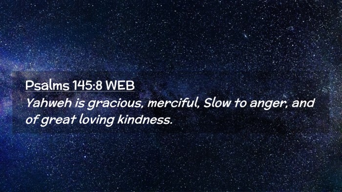 Picture 02 - Psalms 145:8 WEB Desktop Wallpaper - Yahweh is gracious, merciful, Slow to anger, and - Desktop Bible Verse Wallpaper