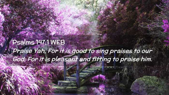 Picture 02 - Psalms 147:1 WEB Desktop Wallpaper - Praise Yah, For it is good to sing praises to our - Desktop Bible Verse Wallpaper