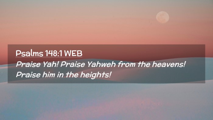 Picture 02 - Psalms 148:1 WEB Desktop Wallpaper - Praise Yah! Praise Yahweh from the heavens! - Desktop Bible Verse Wallpaper