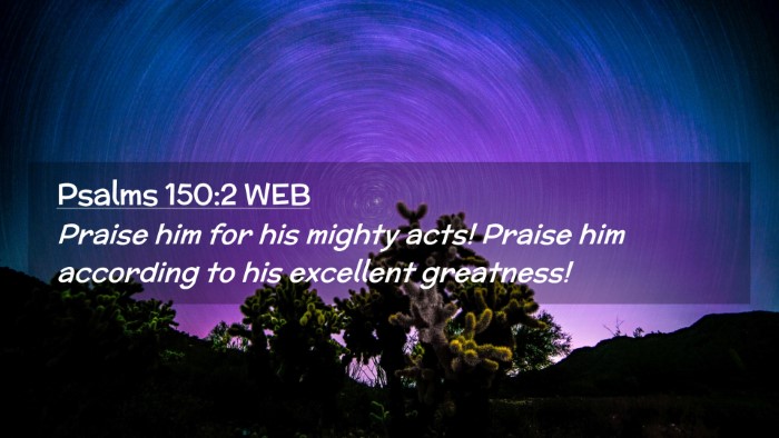 Picture 02 - Psalms 150:2 WEB Desktop Wallpaper - Praise him for his mighty acts! Praise him - Desktop Bible Verse Wallpaper