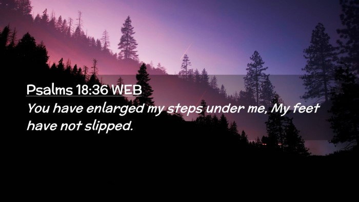 Picture 02 - Psalms 18:36 WEB Desktop Wallpaper - You have enlarged my steps under me, My feet have - Desktop Bible Verse Wallpaper